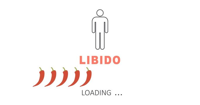Progress or loading bar designed from red hot pepper icons. The libido level measuring. Health care concept.
