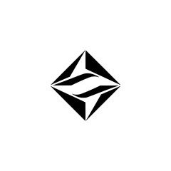 Fototapeta premium Abstract Geometric Logo: Diamond & S-Curve Design