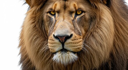Fototapeta premium Majestic Lion Close-Up: A Powerful Portrait of a King