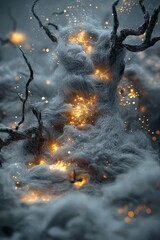 Witness the Incredible Scene of a Tree Engulfed by Intense Fire Imagery Indicating Weather Phenomena