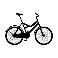 Fototapeta premium Silhouette Bicycle Icon - Vector Graphic