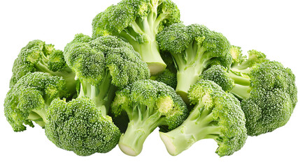 Fresh Green Broccoli Florets Healthy Vegetable Food Closeup Studio Shot
