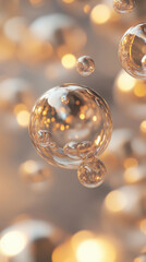 Suspended Bubbles with Bokeh Background