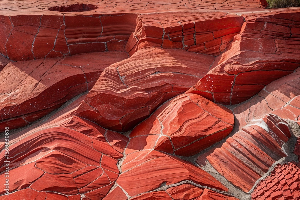 Poster stunning red sandstone featuring unique textured patterns and elegant color variations