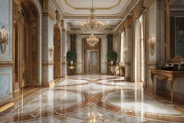 Elegant Vintage Marble Flooring with Natural Flow and Harmony