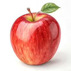 red apple on white background