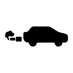 automobile pollution glyph icon
