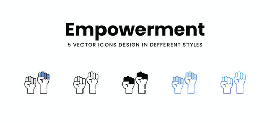 Empowerment vector icons set stock illustration