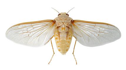 Fototapeta premium Insect with Transparent Wings on a Black Background Detailed CloseUp of a Winged Creature Na