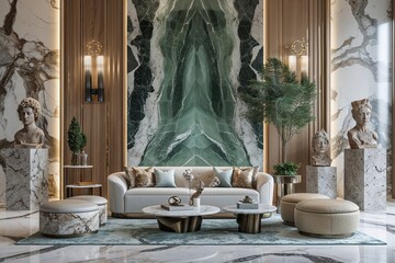 Elegant Onyx Marble with Jade Emperador and Breccia Stone for Luxurious Home Decor