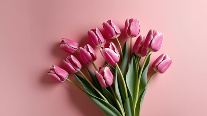 Fototapeta premium bouquet of pink tulips