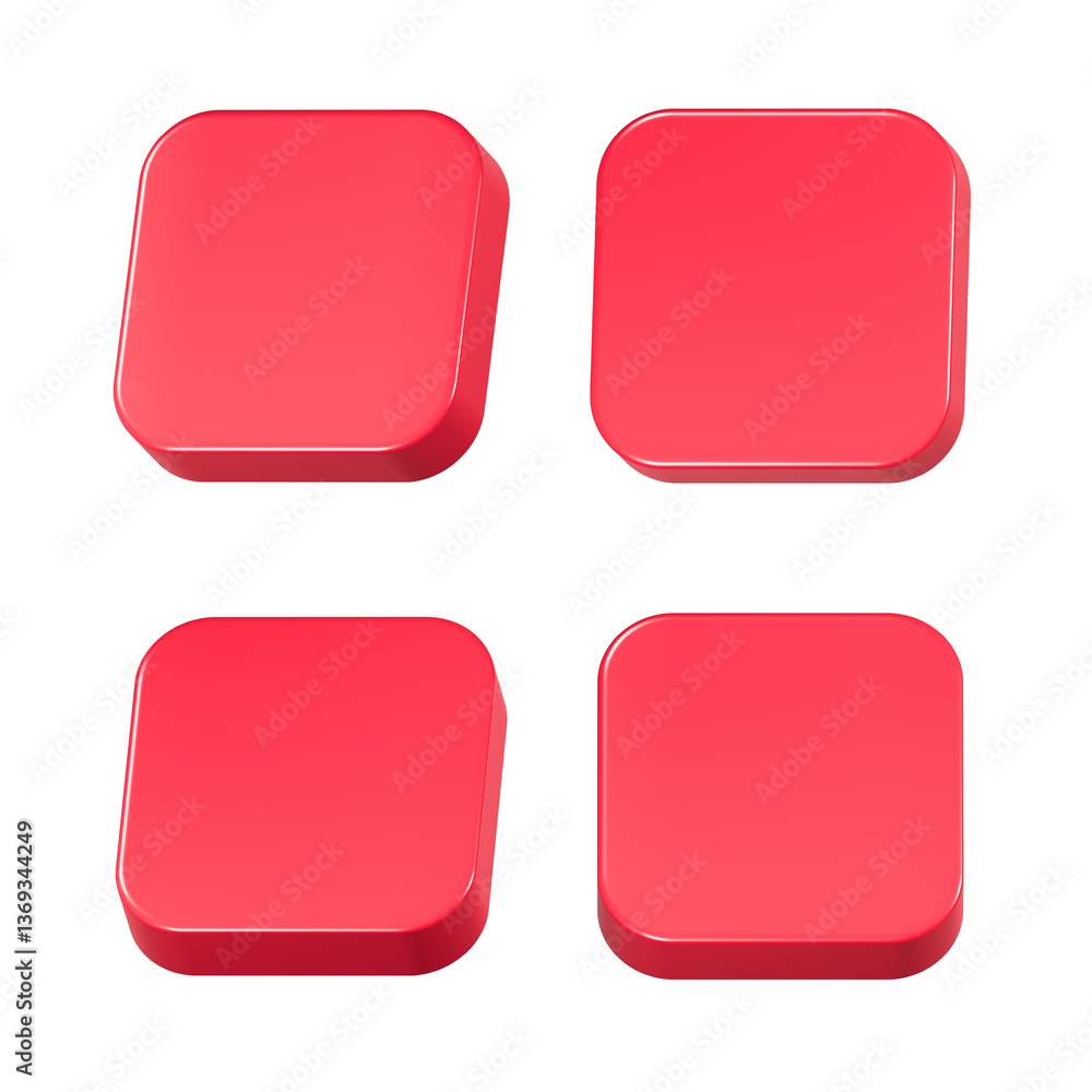 Poster button blank 3d icon app for web symbol