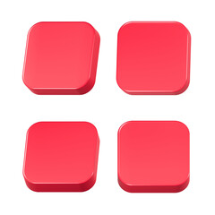 button blank 3d icon app for web symbol