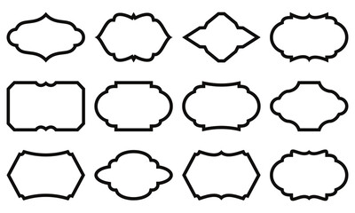 Islamic Ramadan border frame set line art style, Vector-eps 10