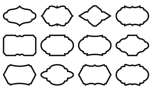 Islamic Ramadan border frame set line art style, Vector-eps 10