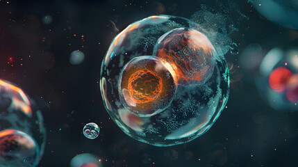Illustrative Representation of Zygote Development: From Single Cell to Multicellular Organism
