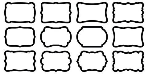 Vintage frames set isolated on white background. Decorative frame. 