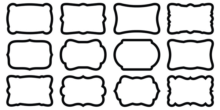 Vintage frames set isolated on white background. Decorative frame. 