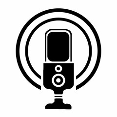 This is a pixel design illustrating a microphone, symbolizing voice, sound, or communication. Ideal for audio, podcast, music, or broadcast-related visuals.