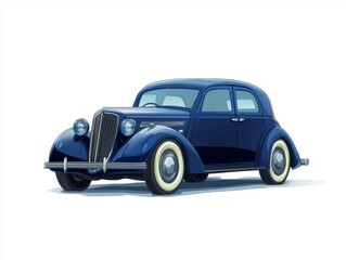 Obraz premium Studio shot of a gleaming blue car against bright white backdrop, automotive photography