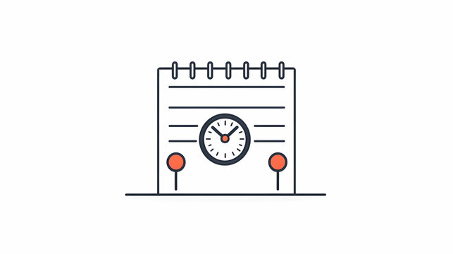 Calendar with Clock and Plan Indicators for Scheduling Events
