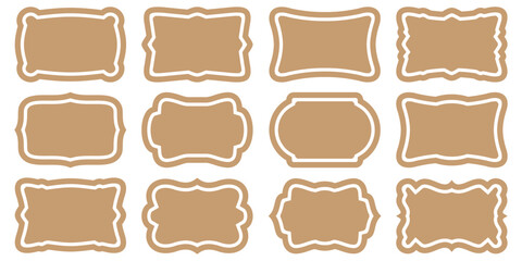 set of vintage labels, set of blank labels, set of vintage frames, Vector illustration.