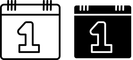 Fototapeta premium Calendar with number one icon symbolizing Labour Day, worker recognition, productivity, industry milestones, and job celebration with transparent background