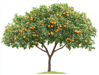 Lush orange tree laden with ripe, vibrant oranges, a citrus dream in the orchard