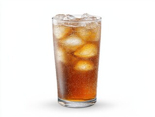 Icecold cola in a glass, refreshing summer beverage