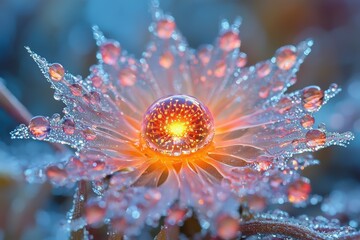 Fototapeta premium Enchanting Dewdrop Flower A Macro Photography Masterpiece