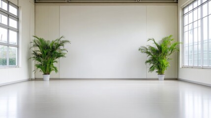 Empty room with plants