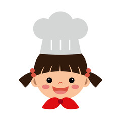 요리사 모자를 쓴 여자 어린이