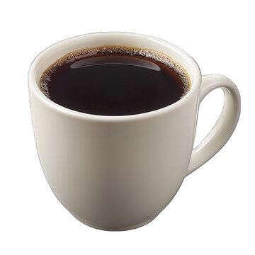 Rich Black Coffee Cup - Isolated on White Background