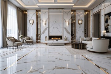 Elegant White Marble Finish for Contemporary Floor and Wall Design