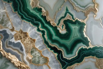 Luxurious Onyx and Forest Green Emperador Marble with Stunning Breccia Agate Surface for Elegant Home Decor