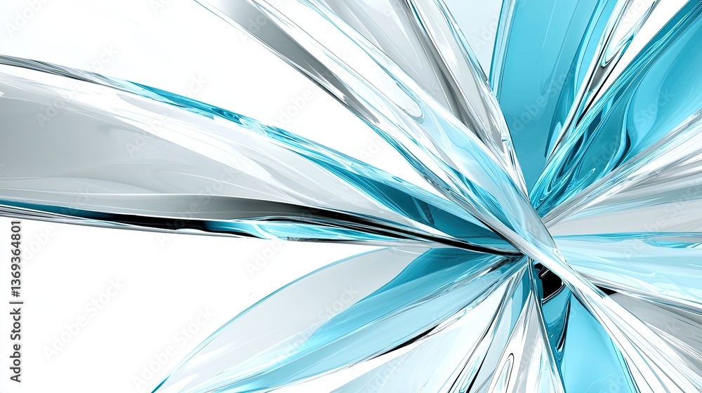 Poster abstract network of lines and shapes featuring smooth curves and elegant patterns in light blue and 