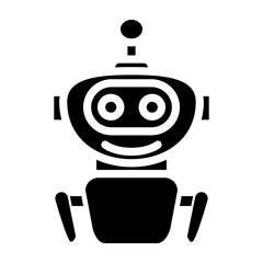 Fototapeta premium Virtual Agent Vector Glyph Icon Design