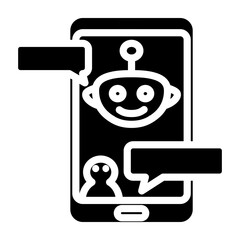 Conversational AI Vector Glyph Icon Design
