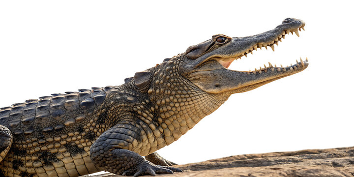 Alligator with Open Mouth PNG – Isolated Transparent Background Image