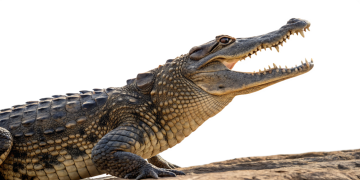 Alligator with Open Mouth PNG – Isolated Transparent Background Image