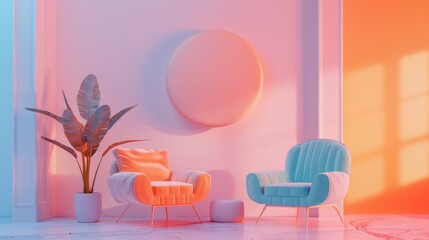 Depict a digitally rendered chat bubble conversation with minimalist design elements, providing a versatile space for custom messages or branding in a modern setting.