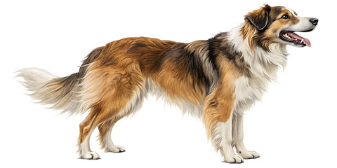 Realistic Border Collie Dog Illustration Isolated on Transparent Background – PNG Animal Image