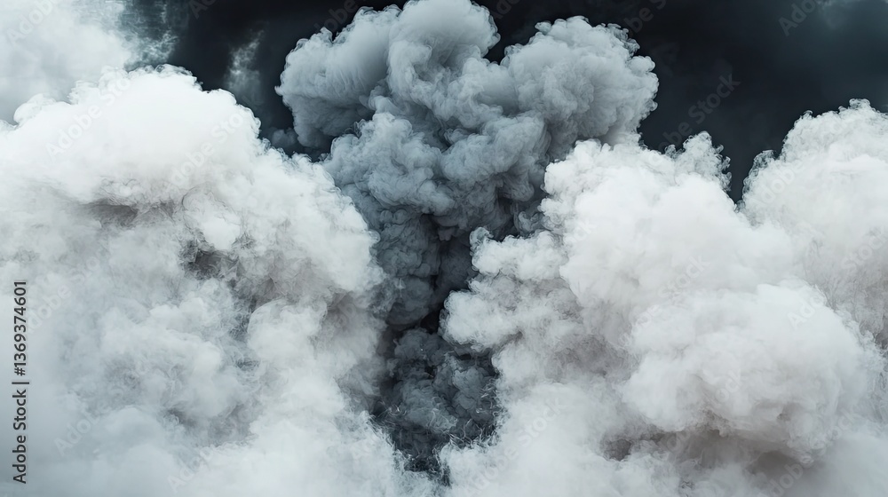 Aufkleber dynamic black smoke patterns in hyperrealistic closeup art abstract concept dark background