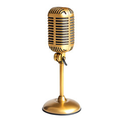 Fototapeta premium Vintage gold microphone png
