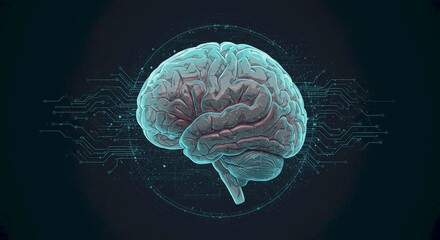 Human Brain Digital Circuitry AI Neurology Technology Mind Neuroscience Consciousness Intelligence