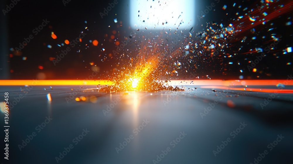 Poster dynamic explosion of light and energy abstract environment hyperrealistic digital art composition