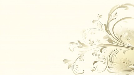 Elegant decorative floral design appearing on light yellow background space