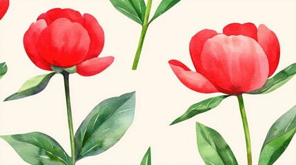 Vibrant red peony floral pattern design botanical art nature studio close-up textured beauty