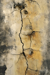 Timeworn Wall with Radiating Cracks: A Window to Forgotten Tales and Silent Histories