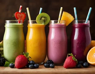 Gardinen Delicious Fresh fruit smoothies, fresh fruit juice with strawberry. © Muhammad Saleem